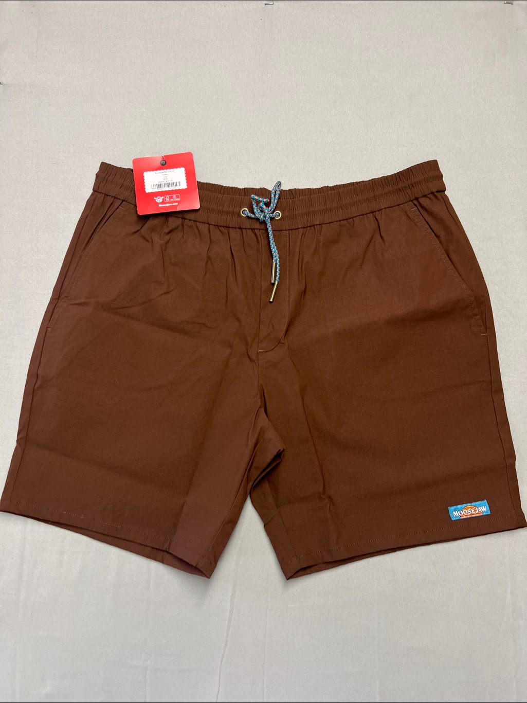 Moosejaw Men's Brown Swim Trunks With Contrast Drawstring
